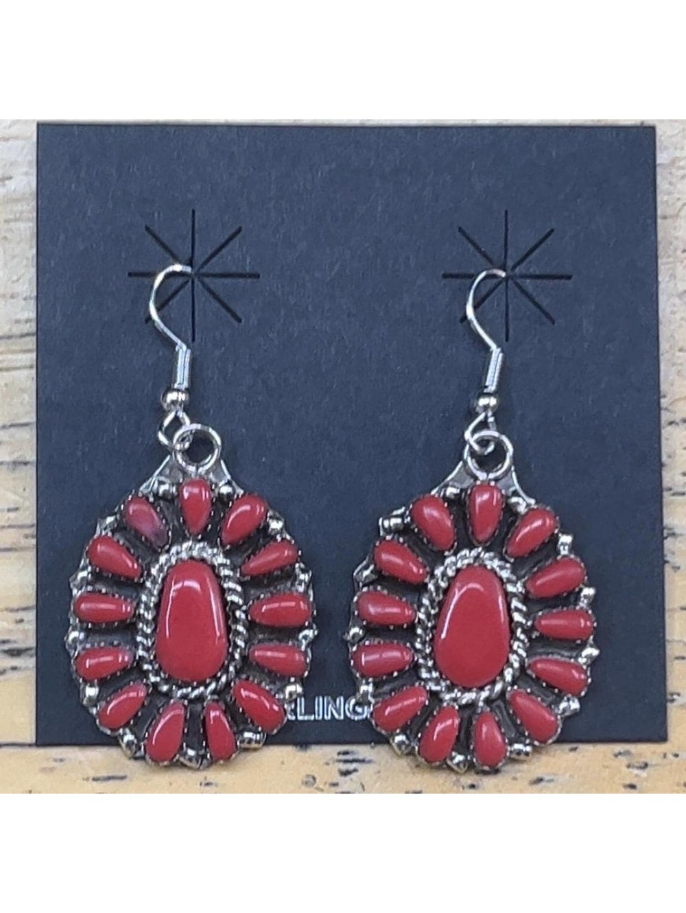Navajo jewelry handmade sterling silver white buffalo earrings -Tamara Benally
